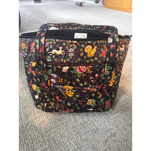Vera Bradley Handbags - Vera Bradley Tavern on the Green Quilted Tote Bag Unicorn Floral Woodland Black
